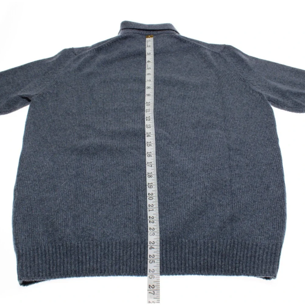 Luciano Barbera NWT Collared Knit Sweater Size 52 (US L) in Blue 100% Cashmere